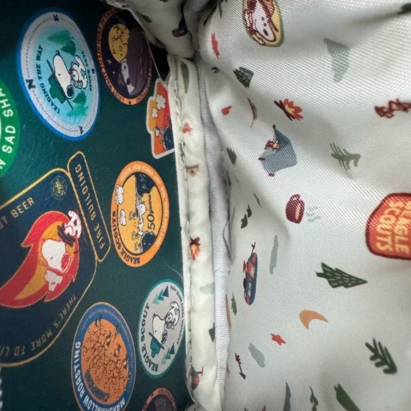 Brand New Never Used Camp Snoopy Backpack! Hard to find front pocket scene! - Picture 4 of 13